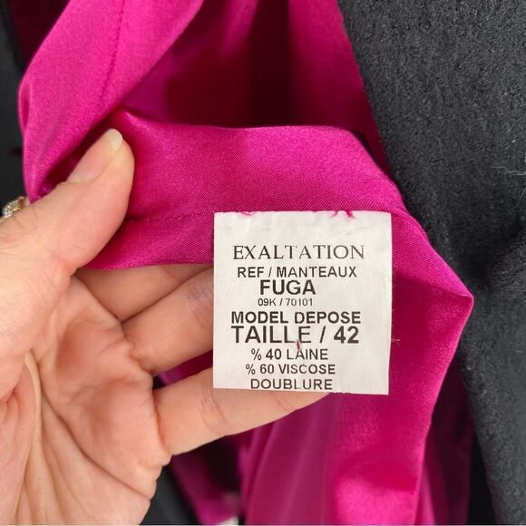 Exaltation Women’s Wool Blend 3/4 Sleeve Long Coat size 42 10US - Picture 4 of 4